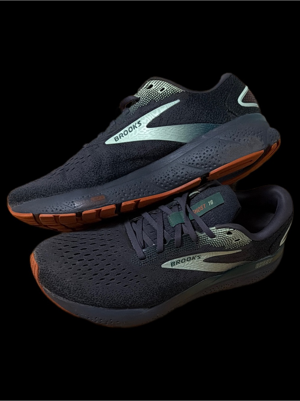 Brooks Ghost 16 Mens size 11 Running Shoes Blackened Pearl/June Bug Green - Picture 4 of 12